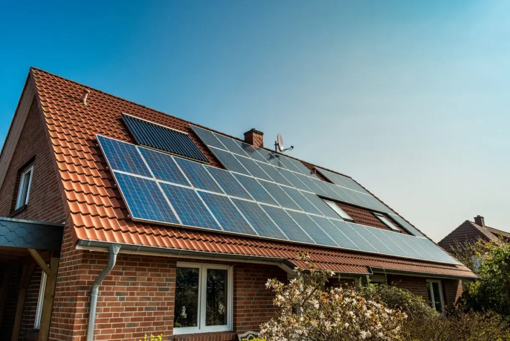 solar panels on tile